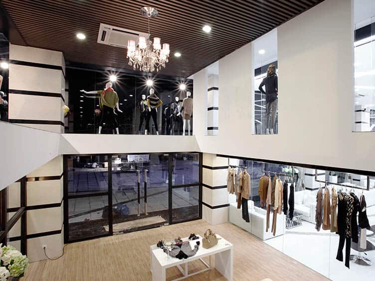 Inside view of a clothing store